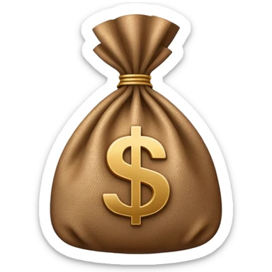 Money bag with dollar sign sticker