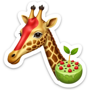 Una jirafa con una sandía  sticker