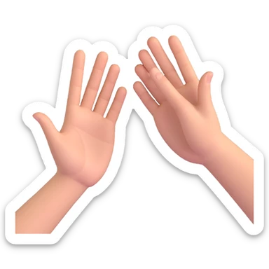 hands shaking floating in mid air sticker