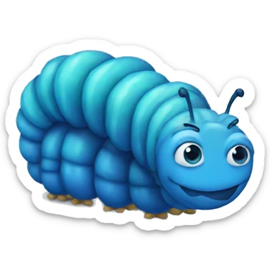 blue catepillar sticker