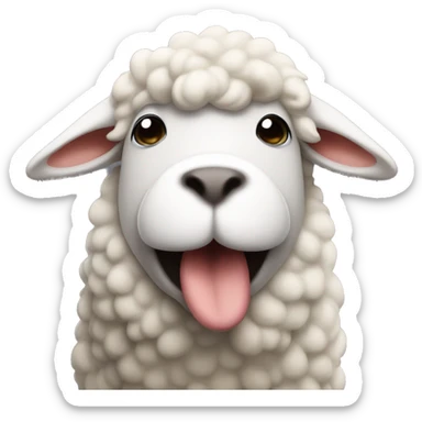 Sheepish lol tongue out shrugging shoulders sticker