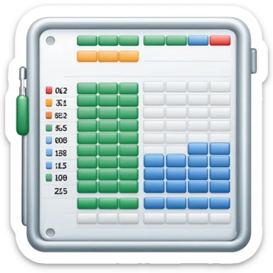 spreadsheet file with rows and columns sticker