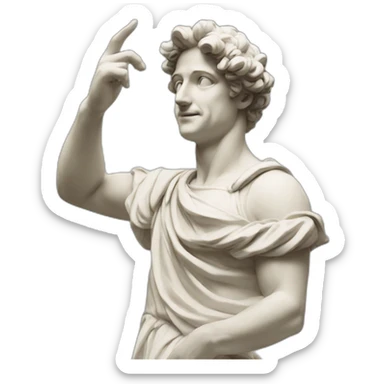 italian statue doing italian gesture sticker