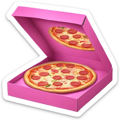 Realistic empty Pink open top pizza box. sticker