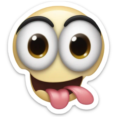 funny emoji laughing with feet and tongue out sticker