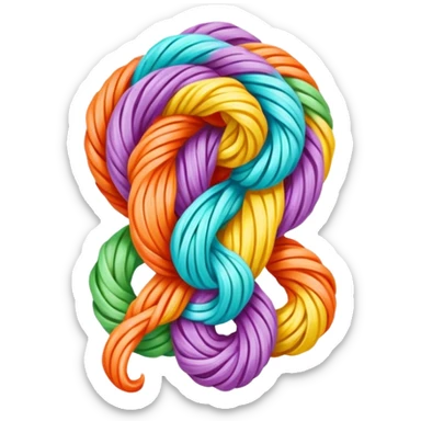Dragon's beard candy hand-pulled sugar threads wrapped around filling, simplified emoji style with bold outlines and bright colors, cartoon style Longxu Tang sticker