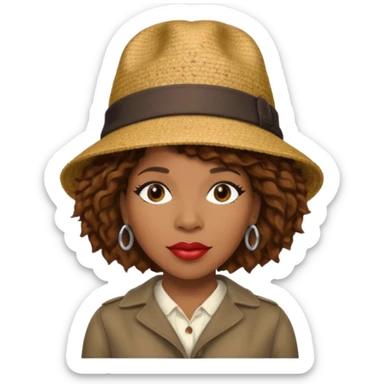 Macy Gray with brown hair sticker