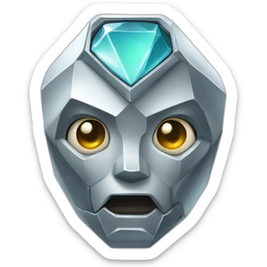 diamond shaped robot sticker