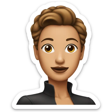 a lady with a slick back hair sticker