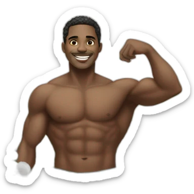 a shirtless black man in a field picking cotton, smiling sticker