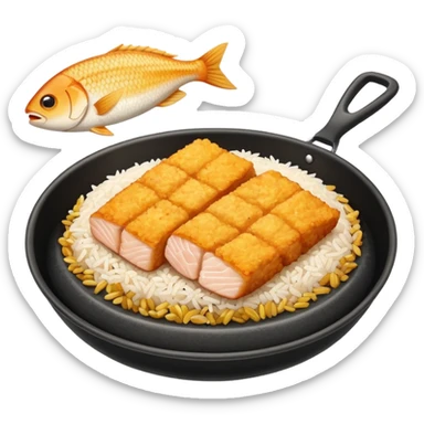Rice and fish fillet sticker