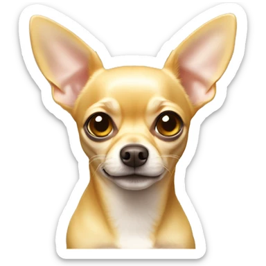 Yellow Chihuahua with light brown nose and hazel eyes and floppy ears sticker