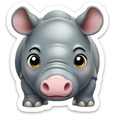 Cute little chubby Rhino sticker
