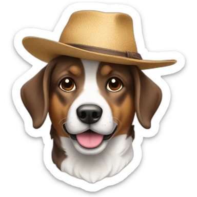 Chien avec un chapeau sticker