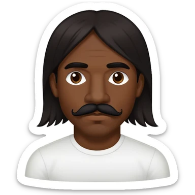 portrait of a man with long dark hair and mustache, inspired by Anthony Kiedis sticker