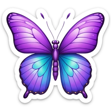 Purple butterfly in emoji sticker