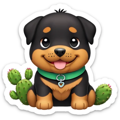 toki doki cactus rotweiler dog sticker