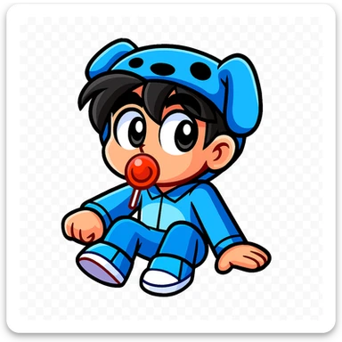 Extract the character from the background, including the clothes and accessories they are wearing, and place on a transparent background. Keep the original style and appearance exactly the same. and separately give me the picture

 sticker