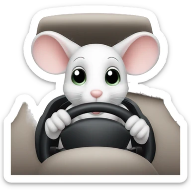 Cute little mouse driving a car sticker