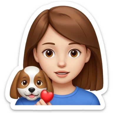 Fille brune et blanche qui a un ongle entre les canines sticker