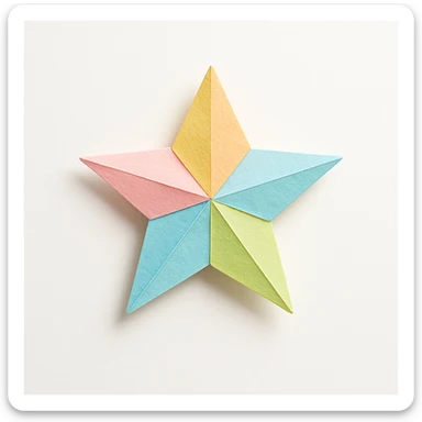 origami paper stars, soft pastel colors, delicate folds, minimal background sticker
