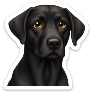 Perro negro como labrador con ojos marrones sticker