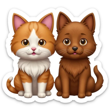 Cat dog sticker