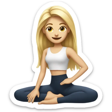 Blonde woman doing splits  sticker