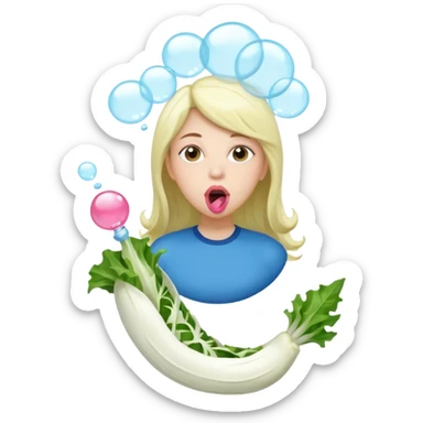  👩🏼 dans une endive géante, et à des chaussettes et fais une bulle avec un chewing-gum  sticker