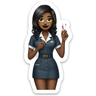 nail artist girl ink uniform  sticker