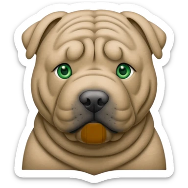 Grey shar pei with green eyes sticker