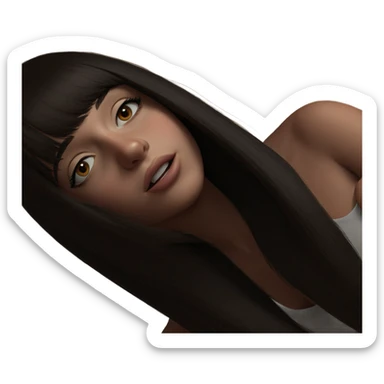 realistic portrait of girl sticker