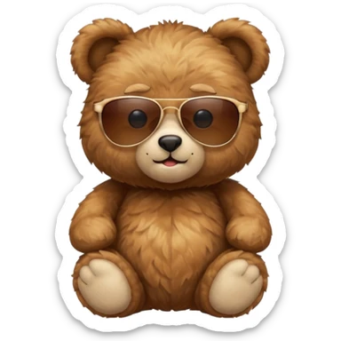Teddy bear with sunglasses on sticker