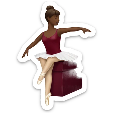 burgundy music box with a silhouette of a ballerina sticker
