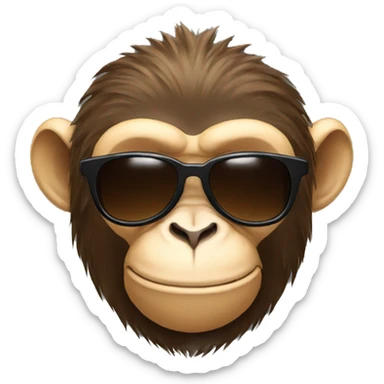 a monkey with North Face coat and sunglasses sticker