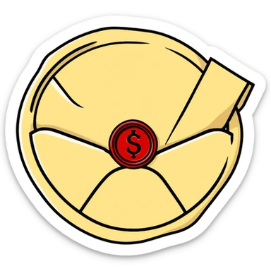 sealed letter with wax seal sticker