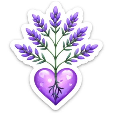 create a holographic lavender plant that wraps around a lavender colored heart sticker