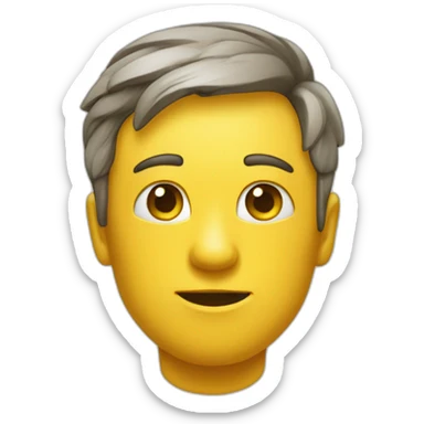 Visage jaune avec une expression du visage qui montre le désespoir sticker