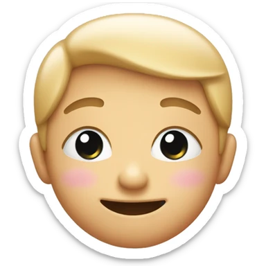 A blushing face with fingers squishing its cheeks. sticker