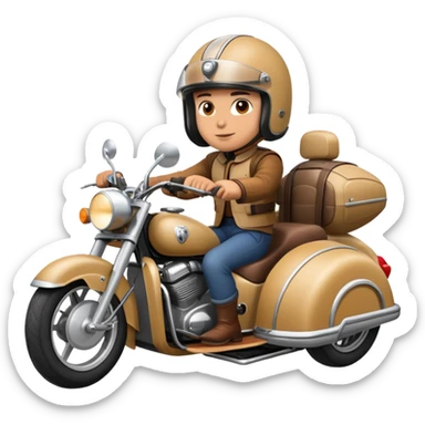 Riding on a motorcycle sidecar sticker