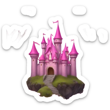 A pink castle in a magic forest sticker