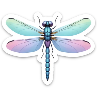 minimal dragonfly emoji, simple flat design, geometric shapes, soft pastel colors, no face, not cartoonish sticker