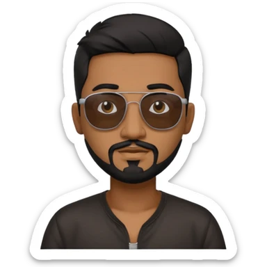 Indian man with  black hair and Goatee and black sunglasses sticker