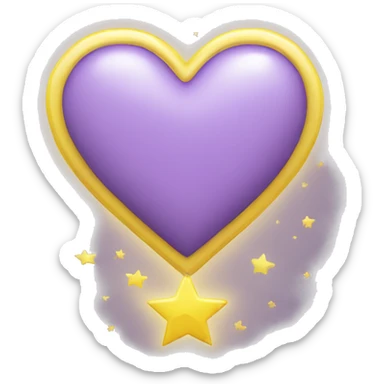 Light purple heart with a yellow small star in the edge  sticker