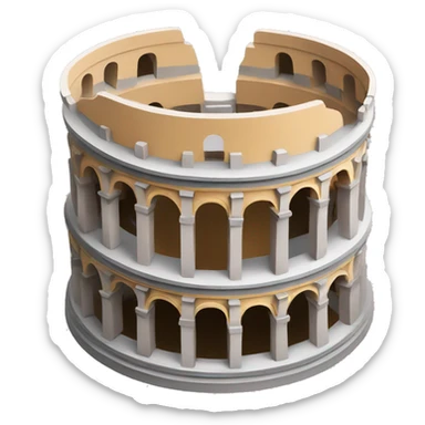 mini cartoon Colosseum sticker