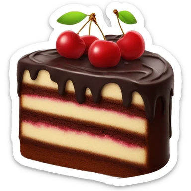 Cherry chocolate cake sticker