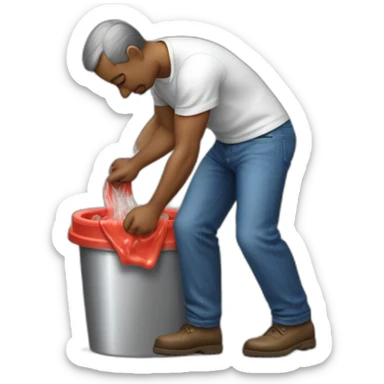 45th U.S. President washing a car with apple bottom shorts sticker