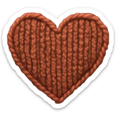 Brown knitted heart sticker