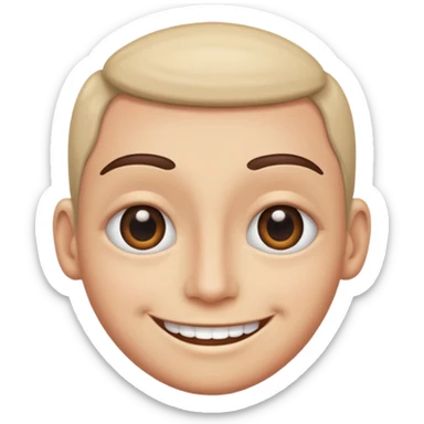 smile with one eye bigger than the other  sticker