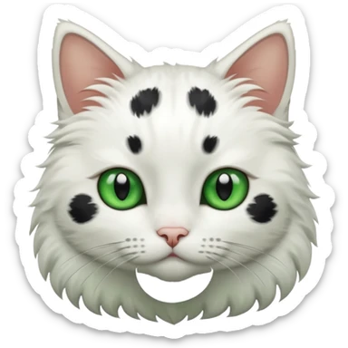 um gato branco com manchas pretas sticker